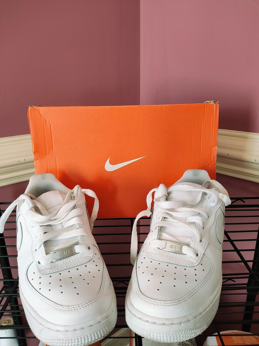 Nike Kids' White Air Force 1 Casual Sneakers